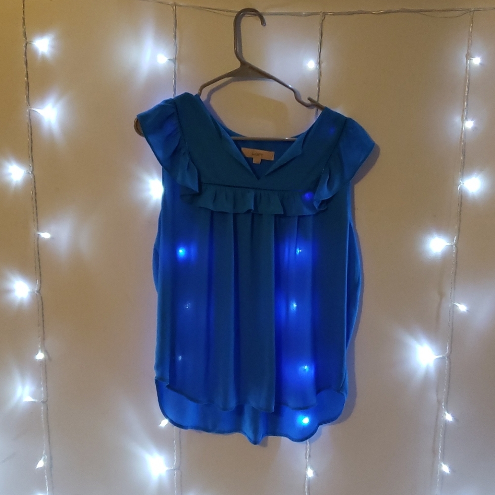 Split neck mix media top